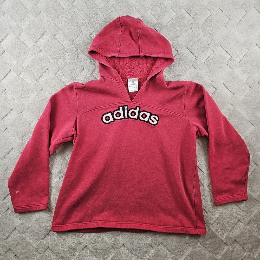 Vintage Adidas Hoodie Womens Extra Large Pink Y2K